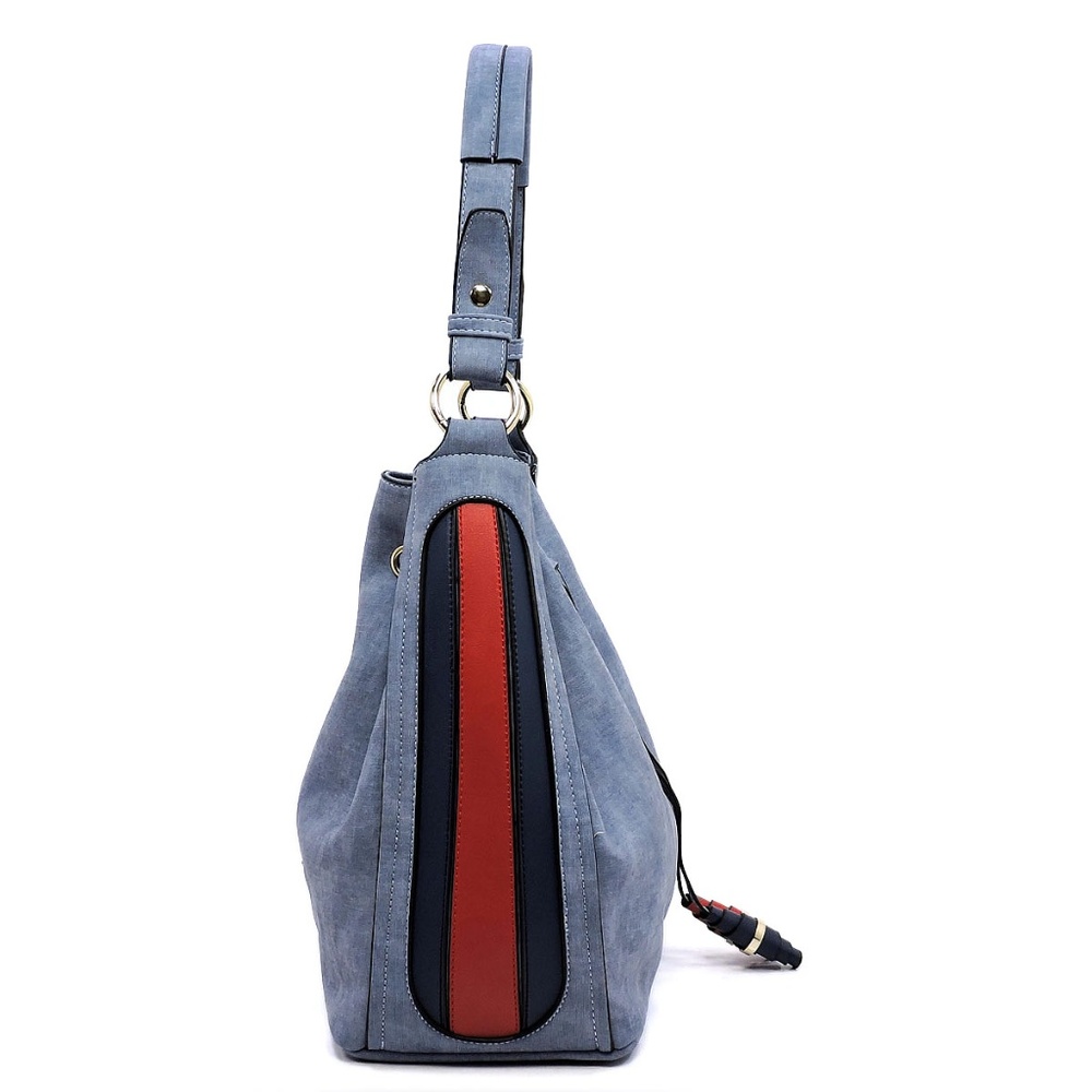 NEW Textured Drawstring Shoulder Bag Hobo - Picture 3 of 8
